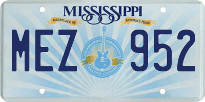 MS license plate MEZ952