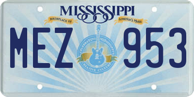 MS license plate MEZ953