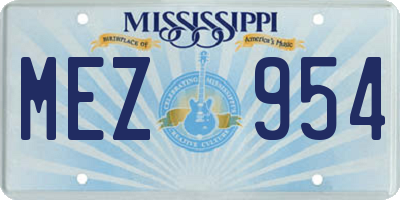 MS license plate MEZ954