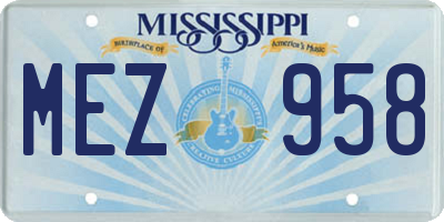 MS license plate MEZ958
