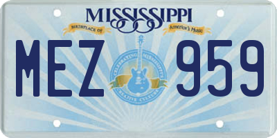 MS license plate MEZ959