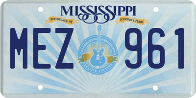 MS license plate MEZ961