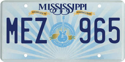 MS license plate MEZ965