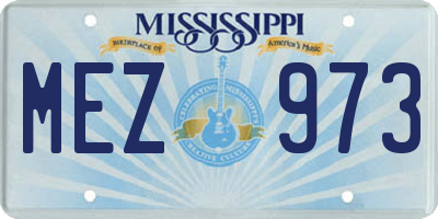 MS license plate MEZ973