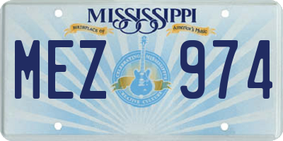 MS license plate MEZ974