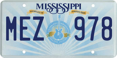 MS license plate MEZ978