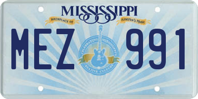 MS license plate MEZ991