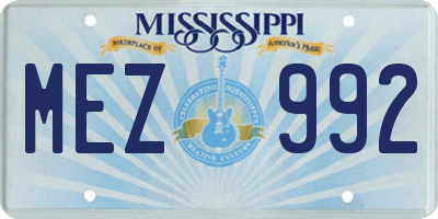 MS license plate MEZ992