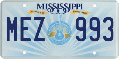 MS license plate MEZ993