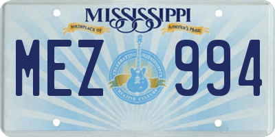 MS license plate MEZ994
