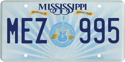 MS license plate MEZ995