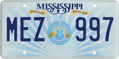 MS license plate MEZ997