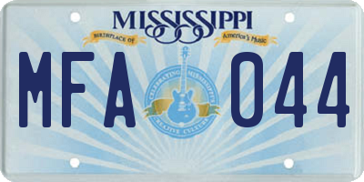 MS license plate MFA044