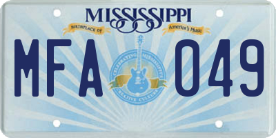 MS license plate MFA049