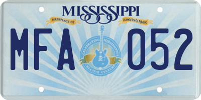 MS license plate MFA052