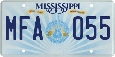 MS license plate MFA055