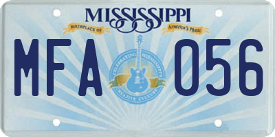 MS license plate MFA056