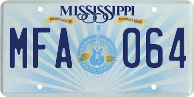 MS license plate MFA064