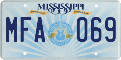MS license plate MFA069