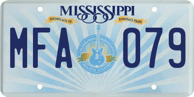 MS license plate MFA079