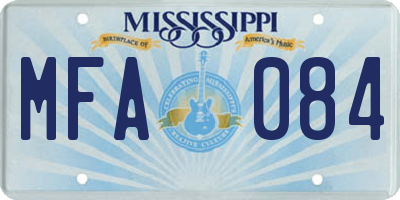 MS license plate MFA084