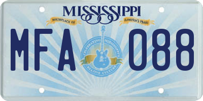 MS license plate MFA088