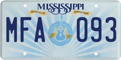 MS license plate MFA093