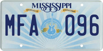 MS license plate MFA096
