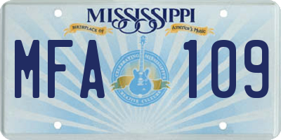 MS license plate MFA109