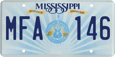 MS license plate MFA146