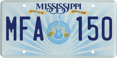 MS license plate MFA150