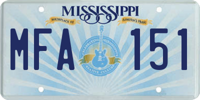 MS license plate MFA151
