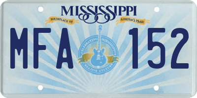 MS license plate MFA152
