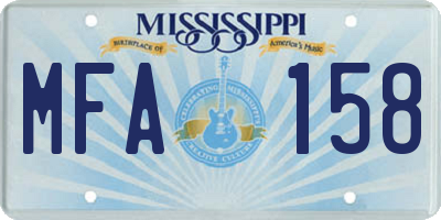 MS license plate MFA158