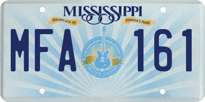 MS license plate MFA161