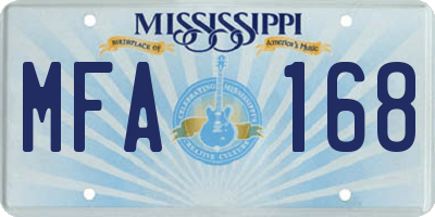 MS license plate MFA168