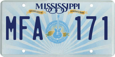 MS license plate MFA171