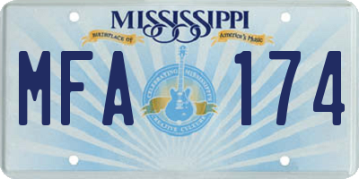 MS license plate MFA174
