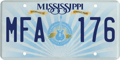MS license plate MFA176