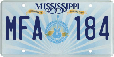 MS license plate MFA184