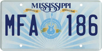 MS license plate MFA186