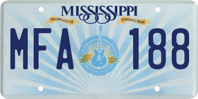 MS license plate MFA188