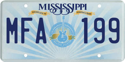 MS license plate MFA199