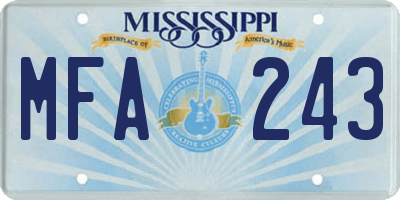 MS license plate MFA243