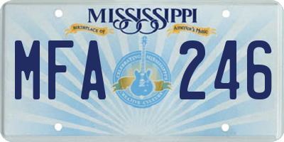 MS license plate MFA246