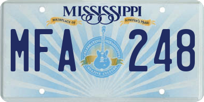 MS license plate MFA248