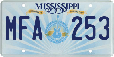 MS license plate MFA253