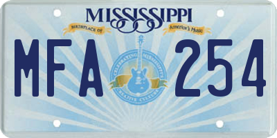 MS license plate MFA254