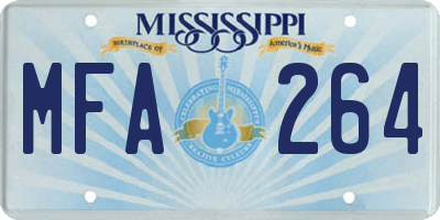 MS license plate MFA264