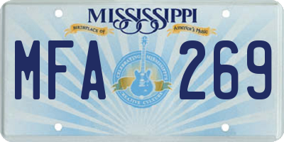 MS license plate MFA269